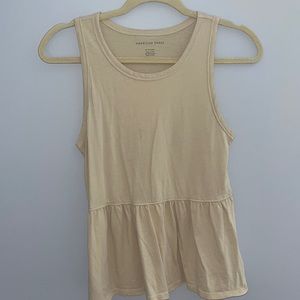 Cream peplum tank